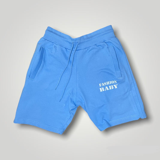FB Shorts (Sky Blue and White)